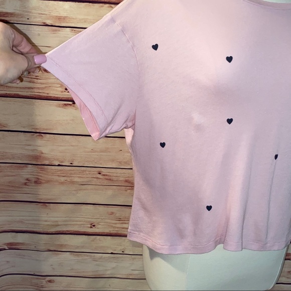 VS PINK Short Sleeve Heart Top Pudra Pink - Picture 5 of 6